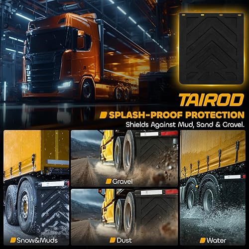 Miniatura 7 de TAIROD Aleta de barro para semirremolqueremolque, aletas universales negras de TPE resistente, 24 x 36 pulgadas, paquete de 2