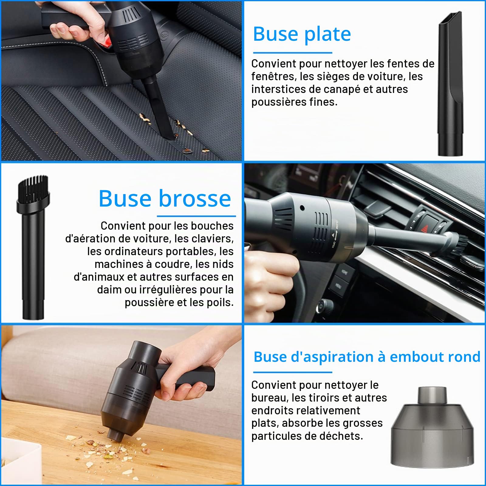 Aspirateur de Clavier pour Ordinateur Mini aspirateur Rechargeable Puissant, aspirateur Portable sans Fil-Meilleur Outil de Nettoyage pour la poussière, Les Chutes pour Ordinateur Portable, Voiture