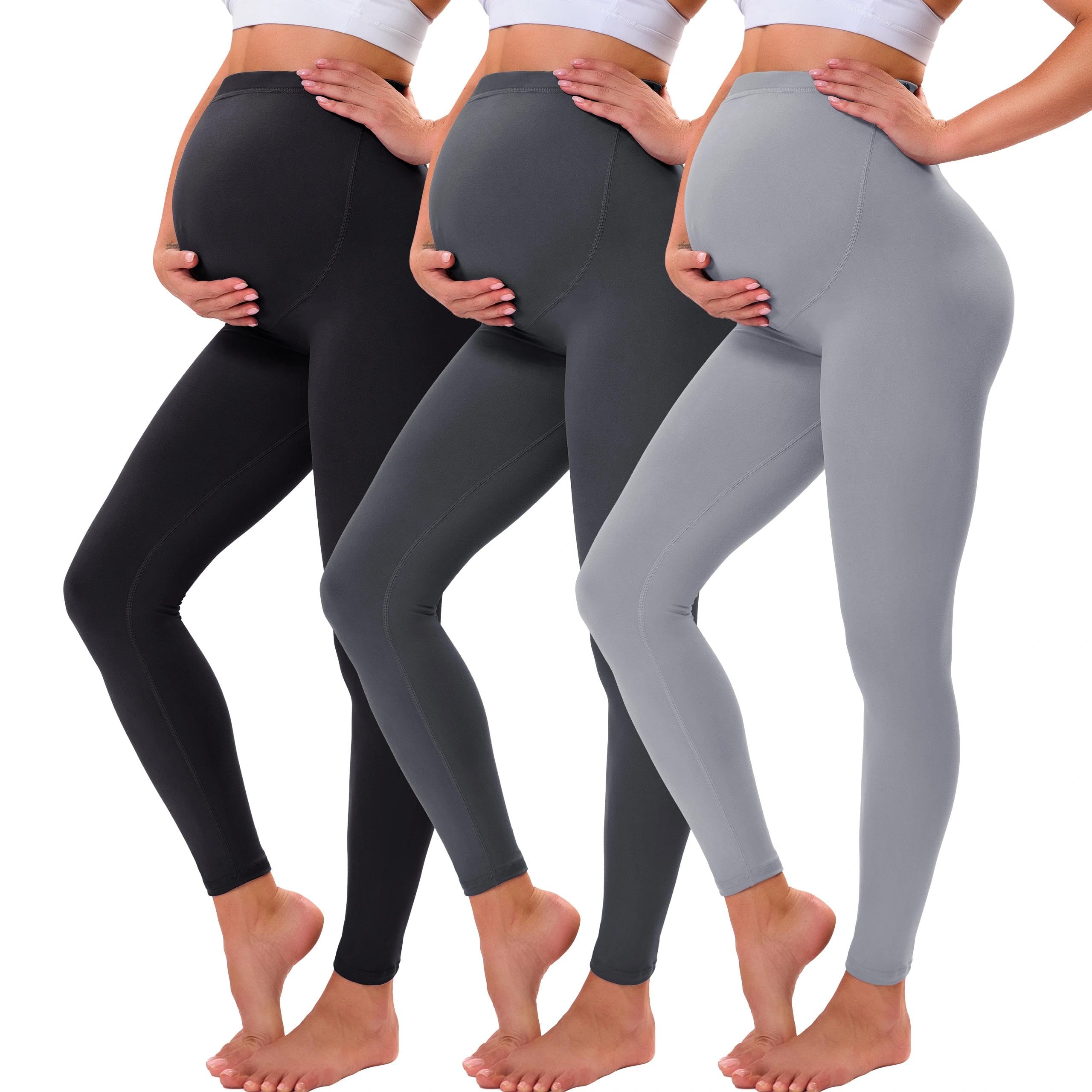 VALANDY Creamlush Maternity Leggings Over Bump Buttery Soft Belly Support Adjustable High Waisted Pregnancy Pants Yoga Pajama — view 9
