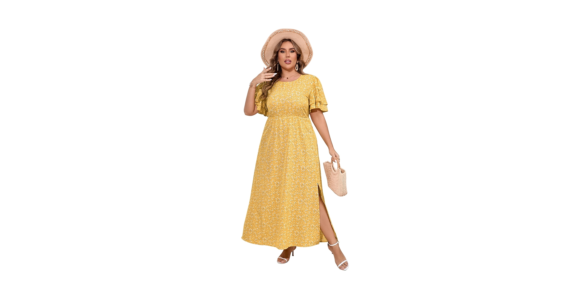 未使用 CARAMEL HYSSOP DRESS Eco Kendall Printed High-Low Dress | GUESS Canada