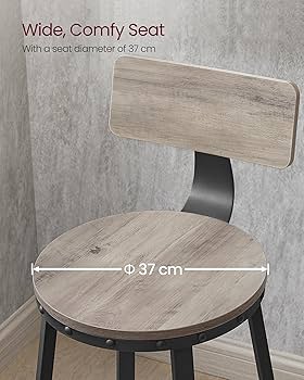 VASAGLE Chaise de cuisine pour petit déjeuner avec 2, banquette, pour cuisine, salle à manger, bureau, style industriel, marron rustique et noir LBC070B01 VASAGLE Chaise de cuisine pour petit déjeuner avec 2, banquette, pour cuisine, salle à manger, bureau, style industriel, marron rustique et noir LBC070B01