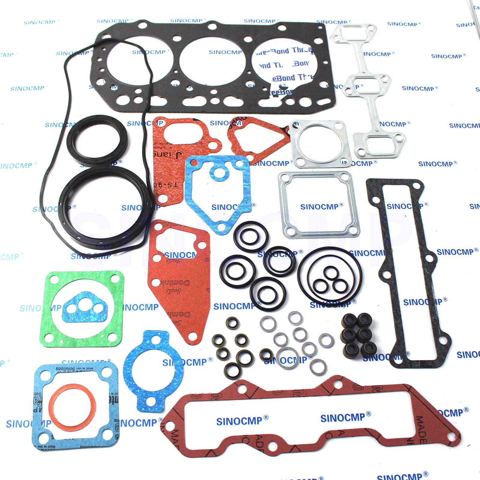 3TN84TL 3TN84E-RK 3TN84L-RB Kit guarnizioni motore - SINOCMP Parti dell'escavatore per Yanmar Motore Mini escavatore e ruota, 3 mesi di garanzia