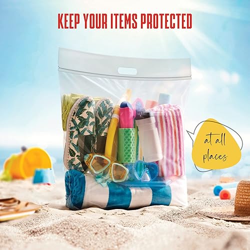 Miniatura 3 de 15 unidades Bolsas jumbo  Doble cremallera  Almacenamiento con asas de transporte  Extra grandes de 22 x 22 pulgadas  8 galones de plástico