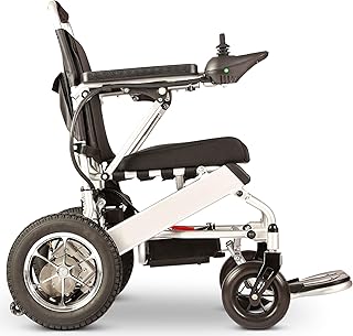 Thrive Mobility Fold and Travel Lightweight Electric Wheelchair for Adults Folding Foldable Transport Electric Wheelchair Motorized, Automated WheelchairFDA Approved (7002 Silver)