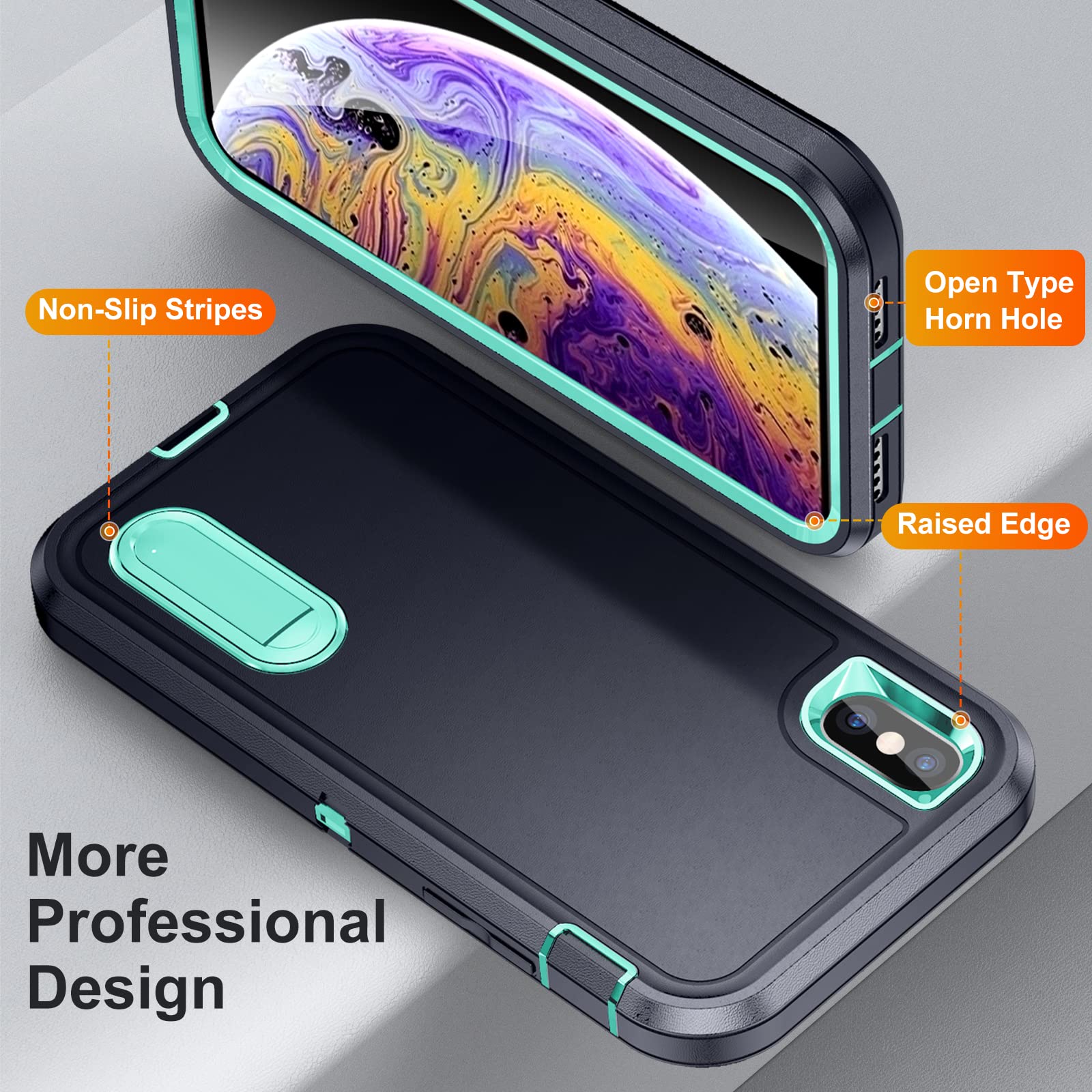Phone Case for iPhone Xs X 10 10s with Screen Protector Cell Cover