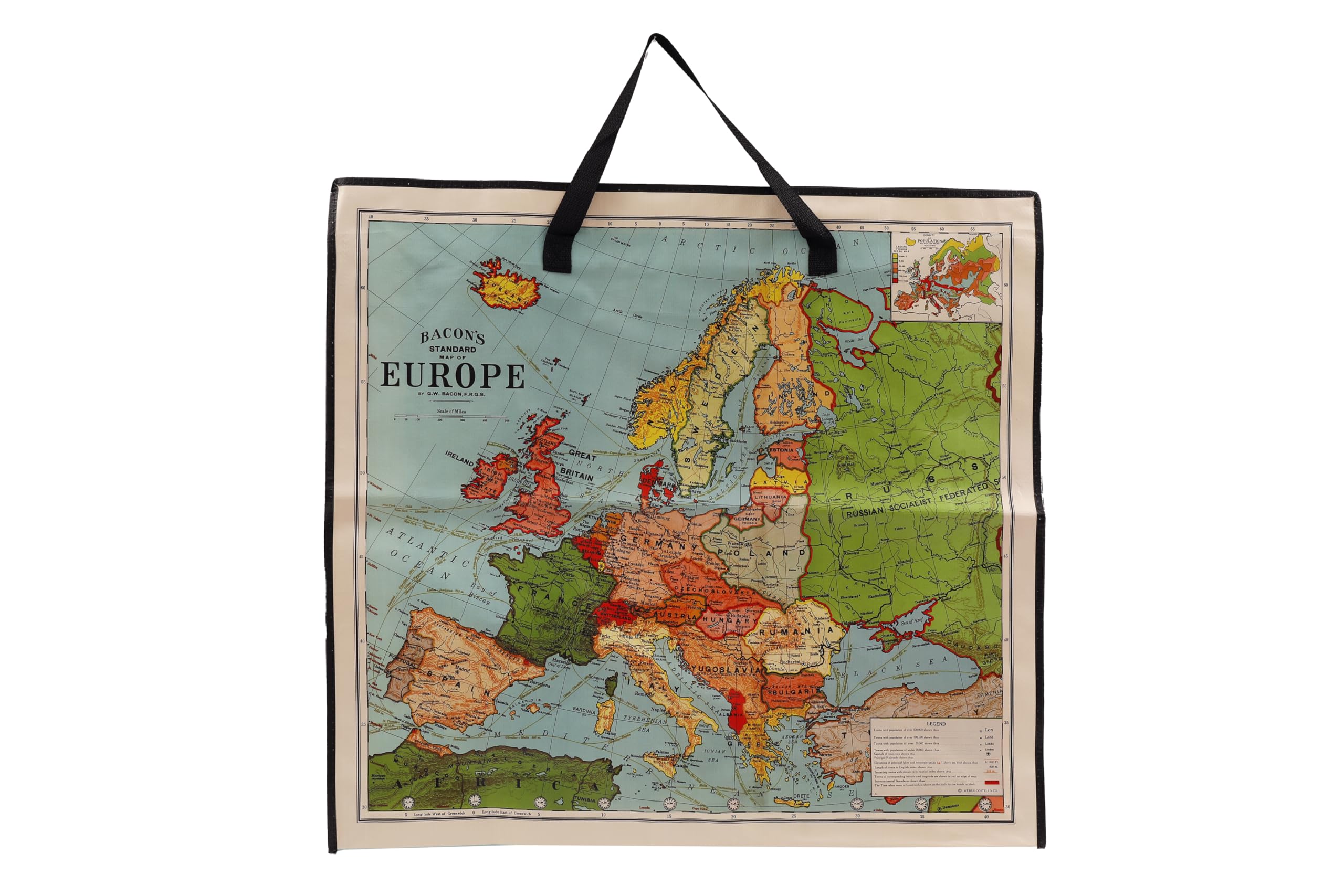 Tdl Map Of Euope Extra Large Jumbo Laundry Bag With Zip - Strong And Durable 75 X 70 X 18Cm (World Map Of Europe)