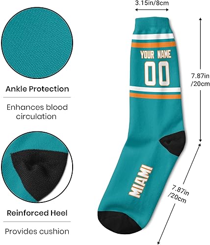 Miniatura 6 de Calcetines personalizados para hombre, número y nombre de los fanáticos del fútbol, regalos personalizados para hombres y mujeres