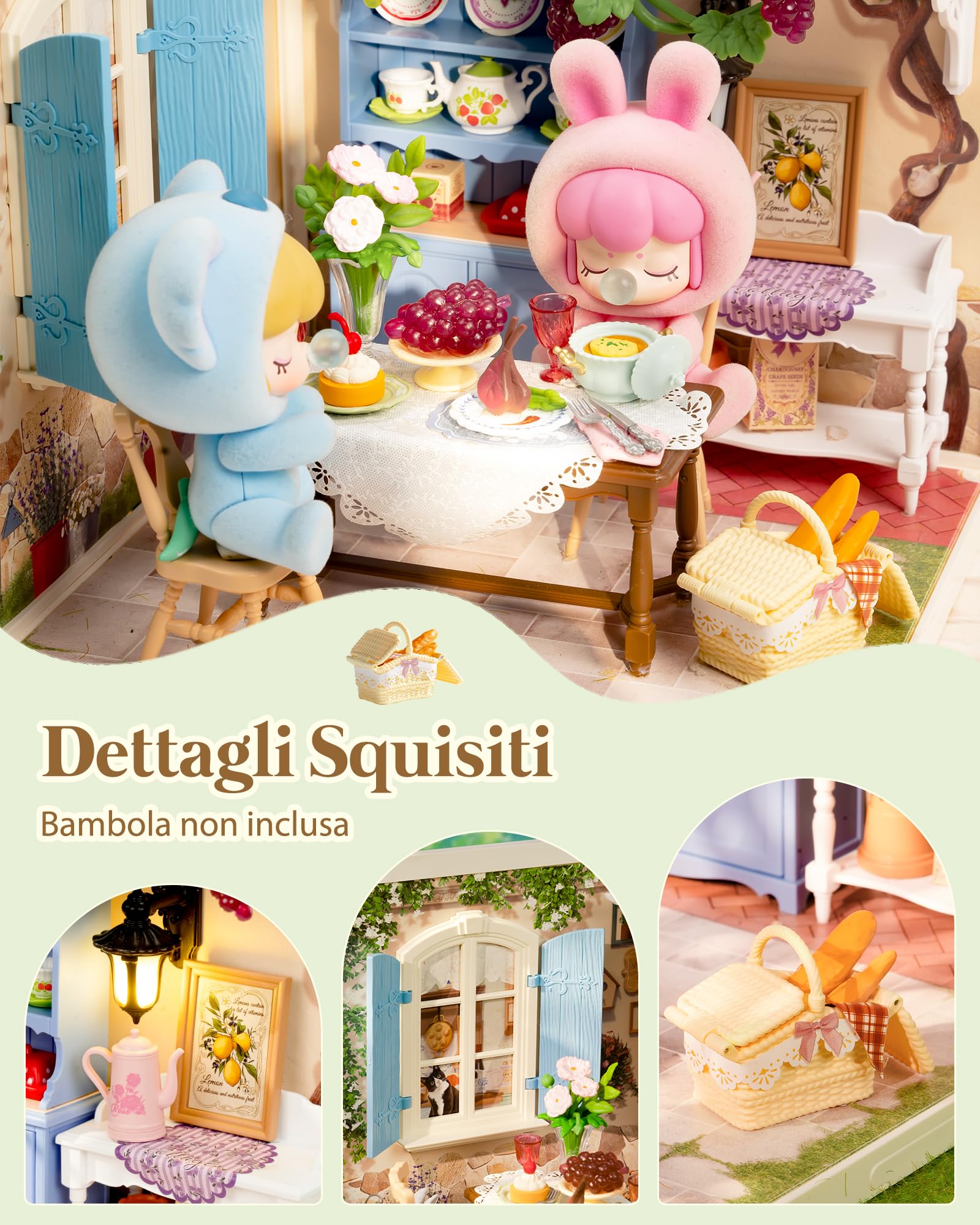 Rolife Super Creator Midsummer Dream Yard, kit fai da te in miniatura, casa delle bambole e oggetti da collezione per action figure, kit di modelli per adulti da costruire, compleanno creativo per