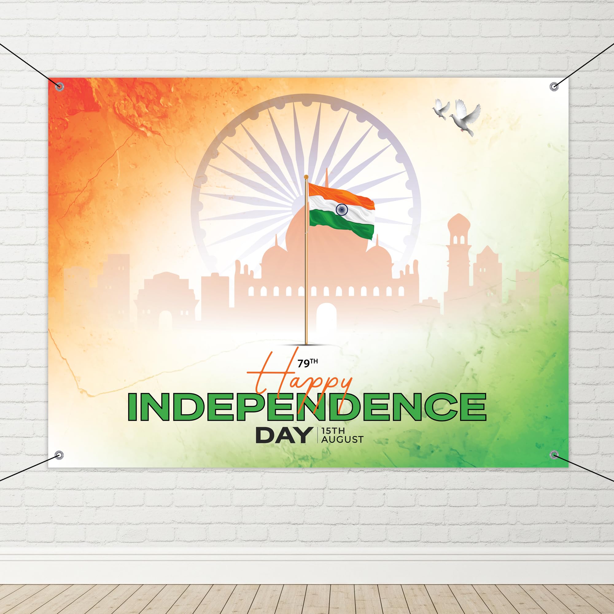 1iAM Independence Day Flex 4x3ft - 1 Piece of 15th August Patriotic Flex Backdrop for Wall Decoration | Suitable for School, College, Shopping Mall, Club, Community Hall, Resturent, Shop, Army Camp-image-1