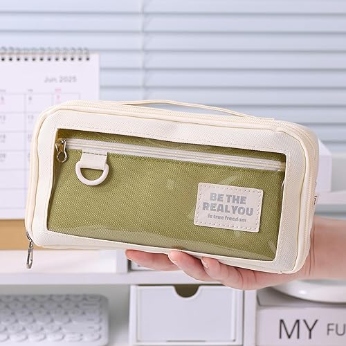 Miniatura 6 de Estuche para lápices, 2 en 1, de gran capacidad, con cremallera duradera, bonita bolsa para lápices para niñas, adolescentes y mujeres, organizador