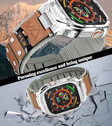 Miniatura 5 de Funda de acero inoxidable compatible con Apple Watch Band Ultra (1.732 pulgadas) Series 78 (1.772 pulgadas), Series 654SE (1.732 pulgadas), serie