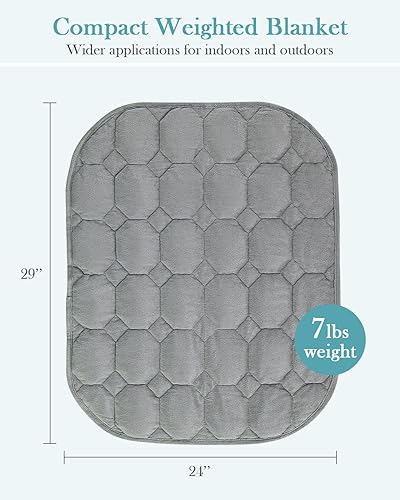 Miniatura 5 de Topblan Manta con peso de 7 libras para adultos, manta con peso pequeña para siestas, relajación, relajación y viajes, agradable al tacto y lavable