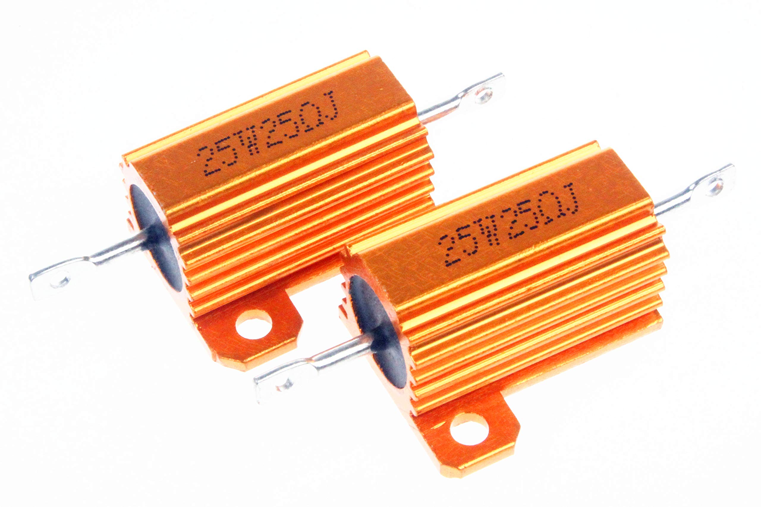 LM YN 25 Watt 25 Ohm 5% Aluminium Resistor Metal Resistor Electronic Aluminium Shell Resistor Gold (Pack of 2)