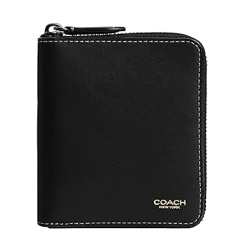 Amazon.com: Coach Men's Zip Around Coin Wallet, Black, One