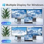 USB C Docking Station for Laptop Dual Monitor, USB C Hub Dual HDMI Adapter to 2 HDMI Ports 4K 60Hz, 100W PD Charging, 3 USB Data 3.0 Ports, Laptop Docking Station for MacBook/Dell/HP/Lenovo