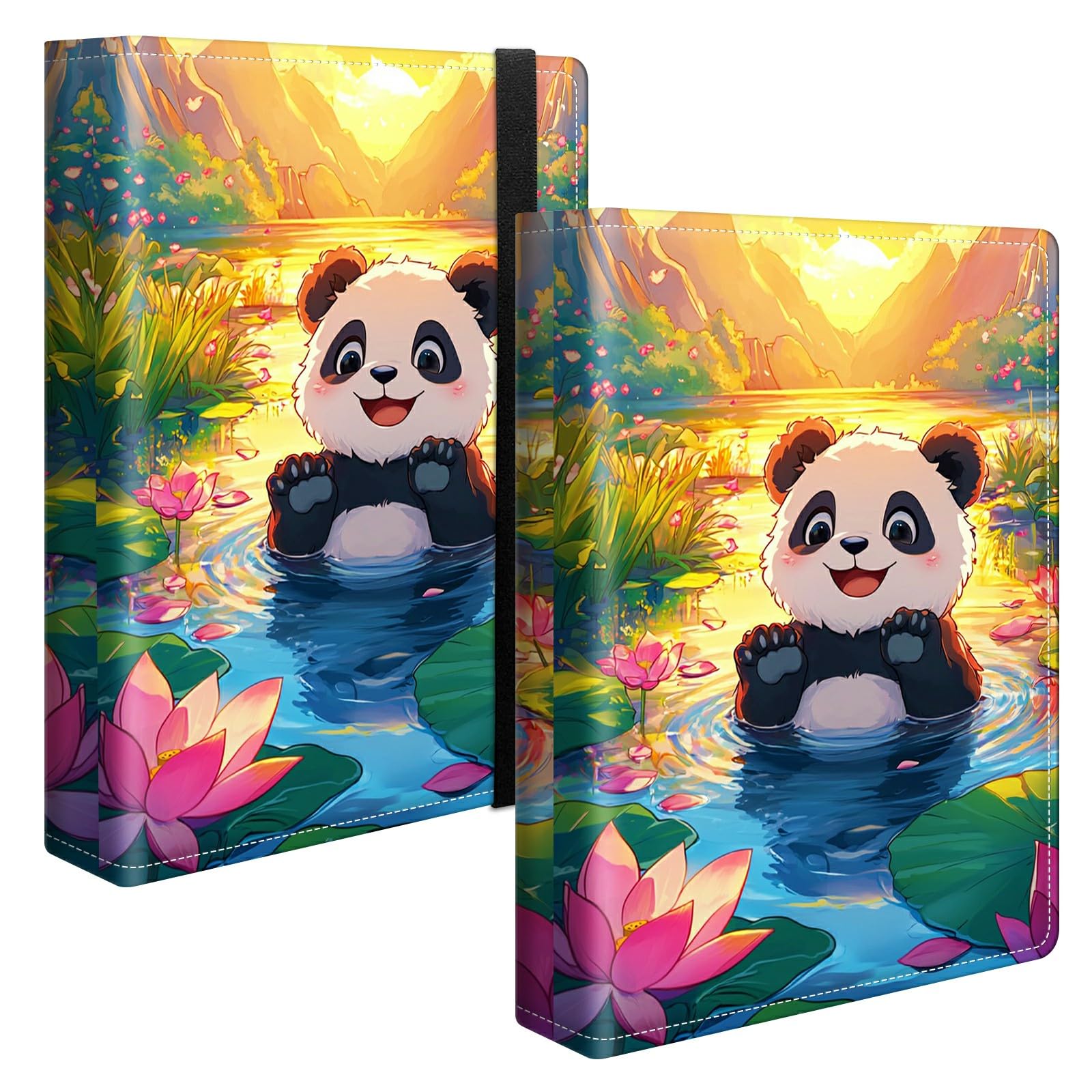 Wedding Albums 4x6 120 Pockets Photos with Strong Elastic Band, Small Mini Albums Sheet Protector Folder for Photos, Album for Family Anniversary Women Men Baby Vacation Gift, Lotus Panda