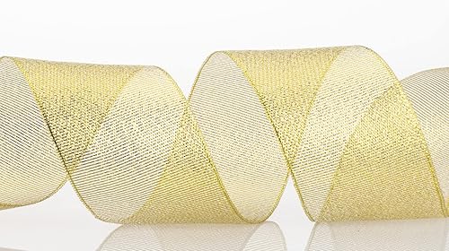 Miniatura 8 de Cinta de purpurina dorada de 2 pulgadas, cintas de tela metálica brillante de 25 yardas para regalos, decoración de fiestas de boda y manualidades