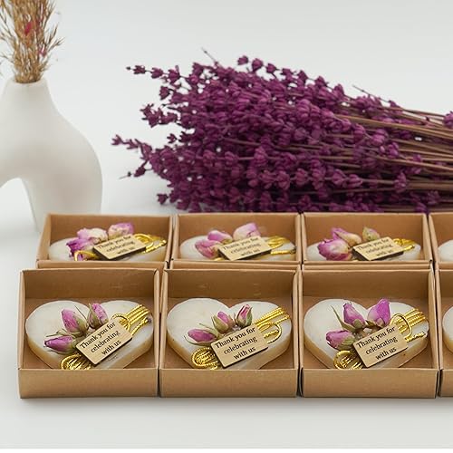Miniatura 32 de Jabones en forma de corazón, paquete de 12 mini jabones perfumados hechos a mano para despedidas de soltera, fiestas de té, bodas, baby shower