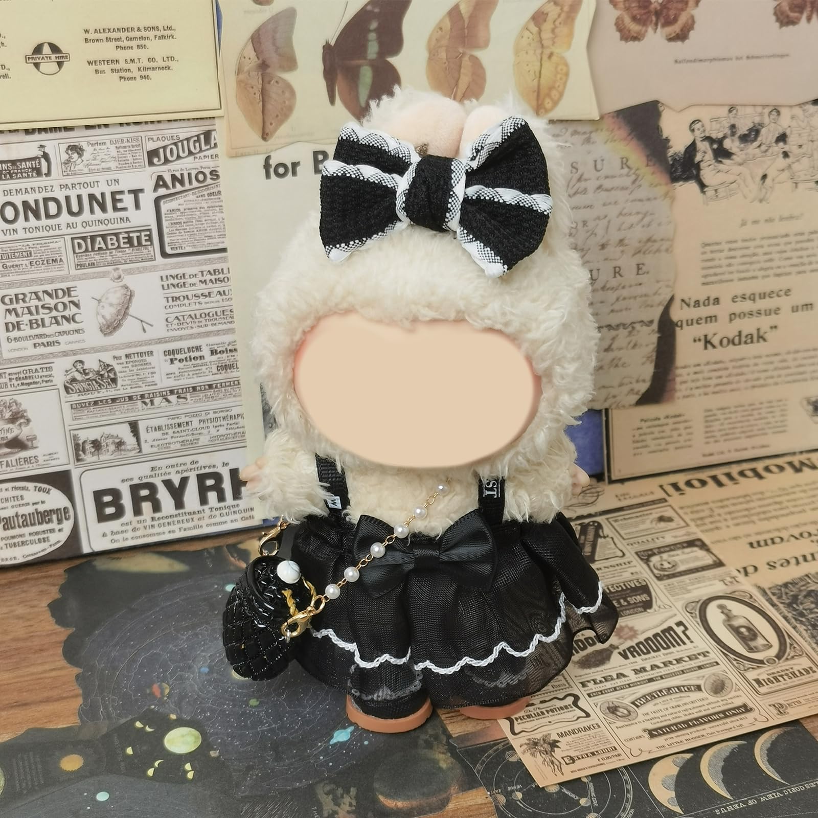 labubu black dress LABUBU Clothes Lunar Chanel Little Black Dress  OwO