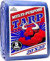 MVPNET 20x30 ft 5mil Blue Waterproof Tarp - 100% UV Resistant Heavy Duty for Cars, Camping, Gardens & Courtyards