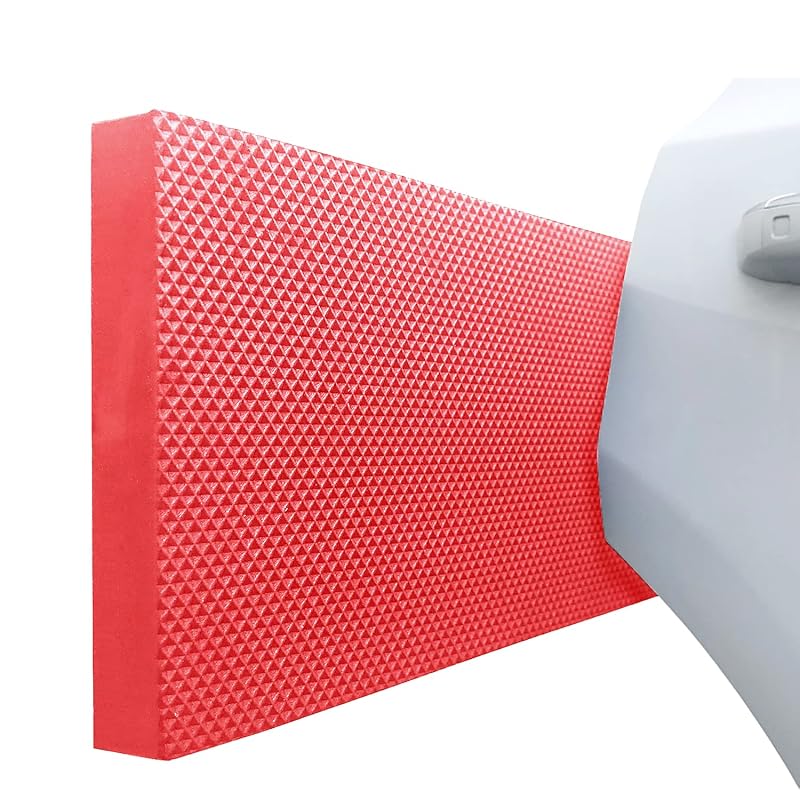 Protetor de Parede para Garagem AMPULLA GWP02S em EVA com Textura Diamantada Vermelha, 4 unidades