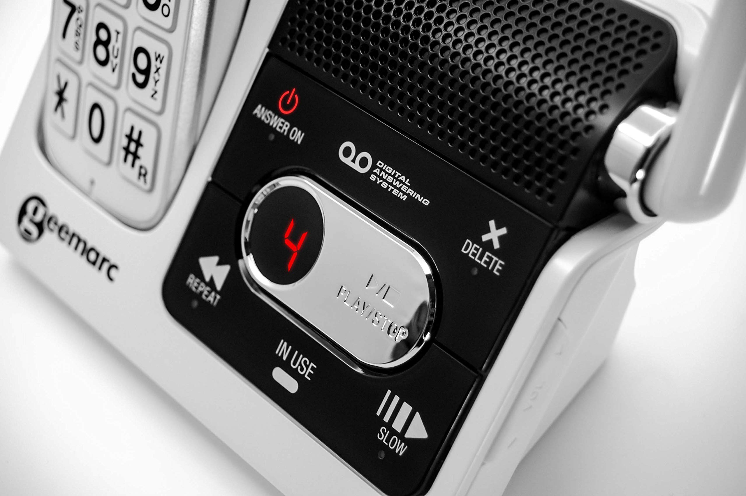 Geemarc Amplidect 595 U.L.E - Teléfono para Personas Mayores con Volumen de Recepción Amplificado, Función SOS y Sistema de Intercomunicación Integrado - Pérdida Auditiva Moderada o Severa