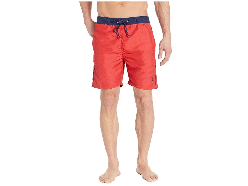 

U.S. POLO ASSN. Heather Contrast Waistband Swim Shorts (Red Heather) Men's Swimwear