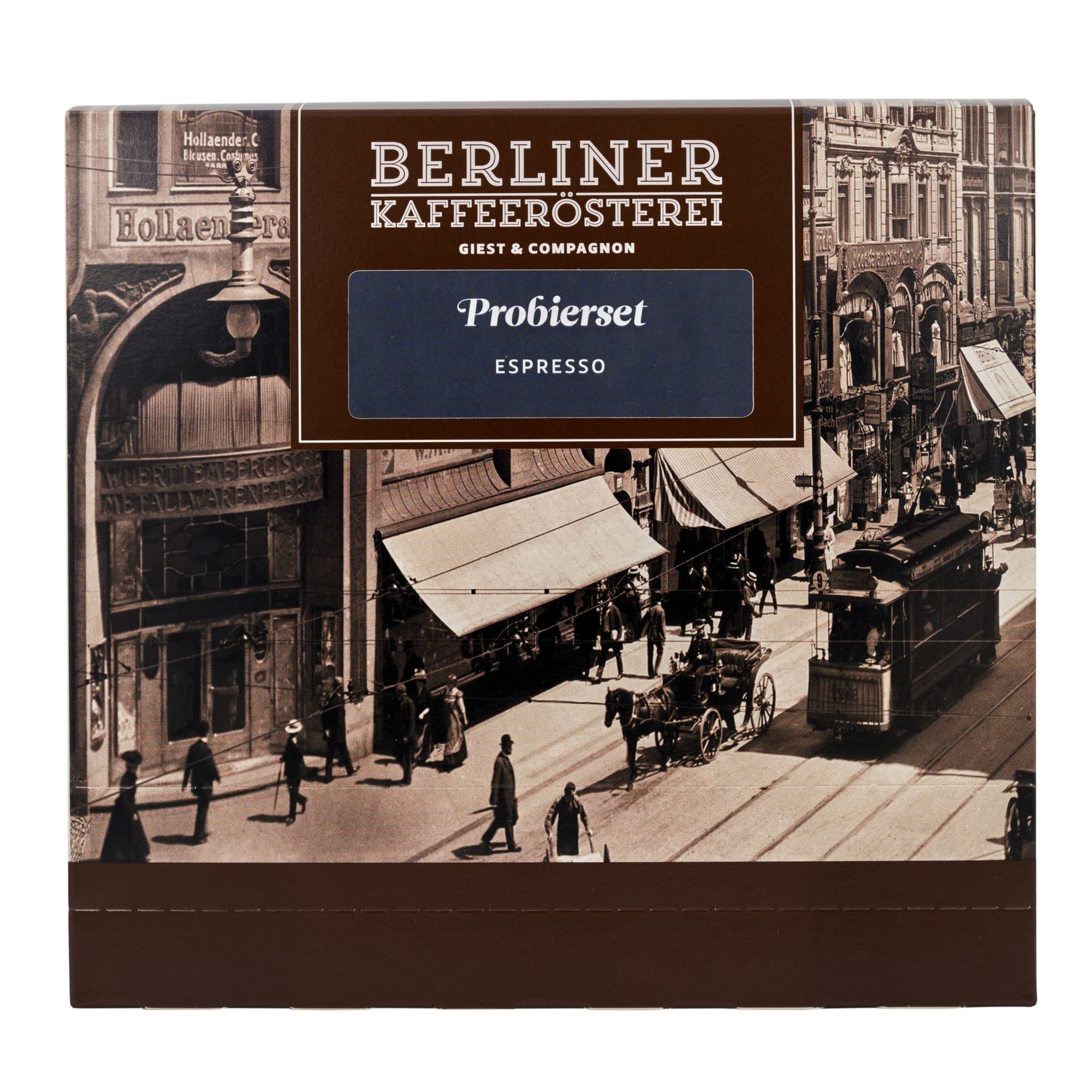 BERLINER KAFFEERÖSTEREI GIEST & COMPAGNON® Espresso Probierset 8x75g ganze Bohne Kaffeebohnen