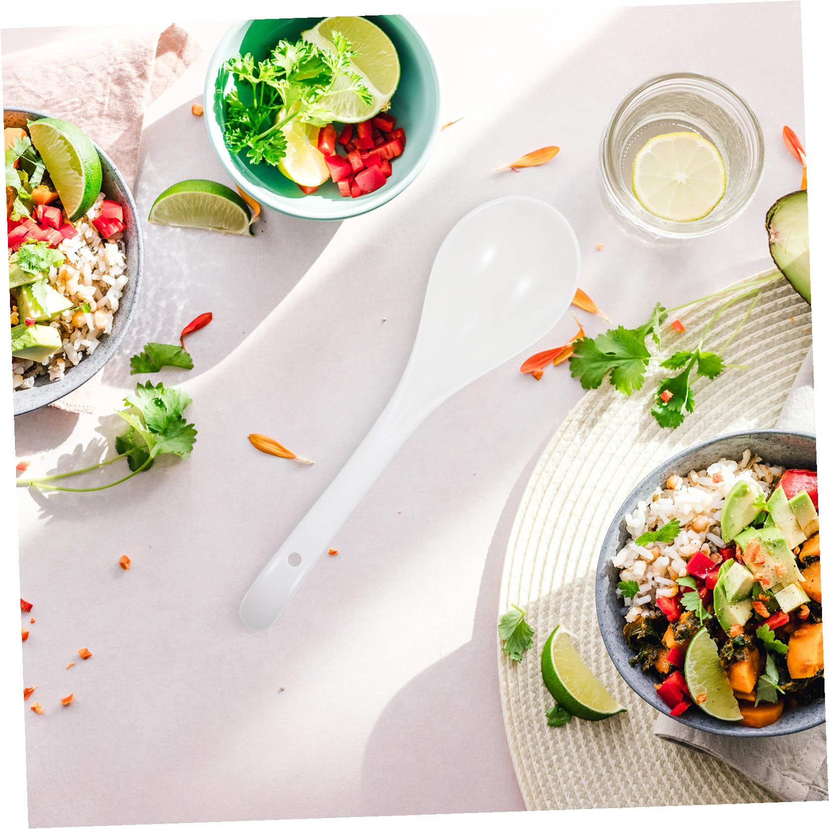 Alipis 6 piezas Cucharas de para Sopa y Arroz de Diseño Ergonómico Aptas para Lavavajillas para Cocina y Restaurante
