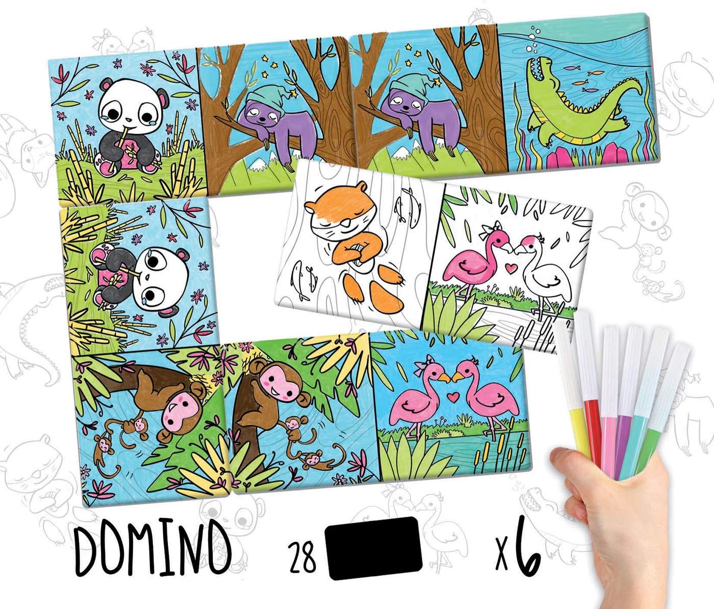 Educa Erases-Domino, Colouring Activities, Assorted Color (18071)