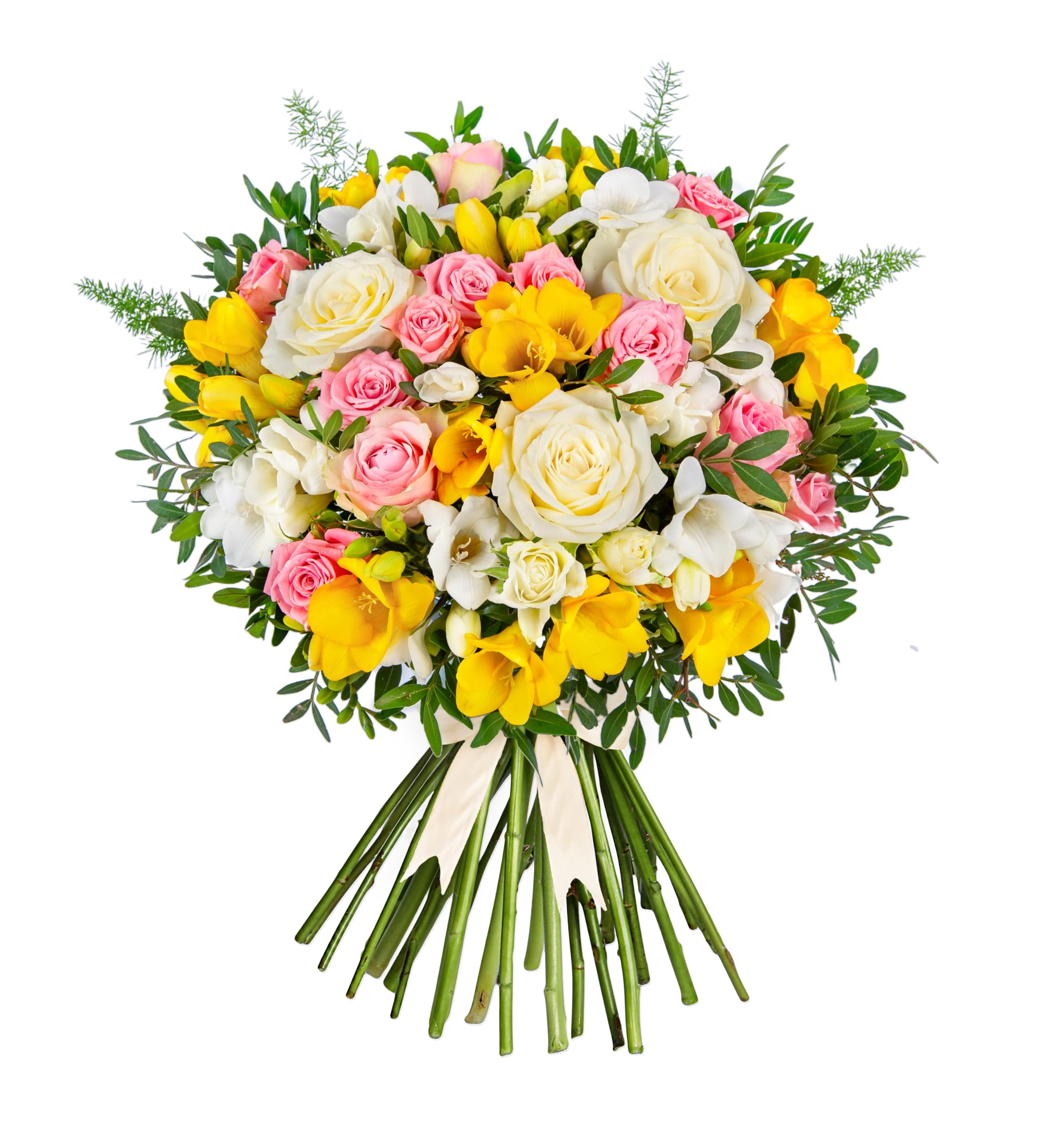 Hand-Crafted Rose and Freesia Bouquet: Delivered for Birthdays & All Occasions! - Standard