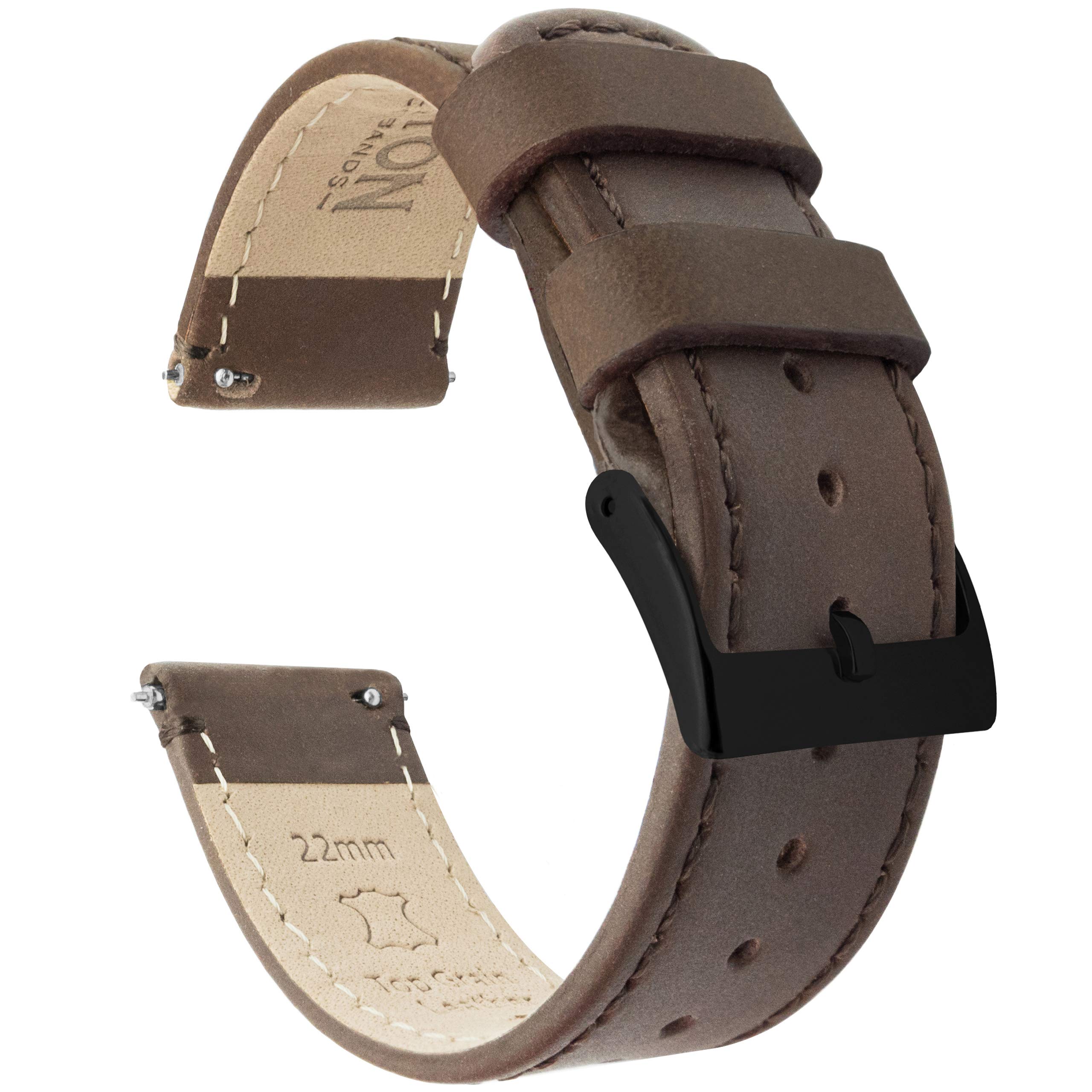 BARTON WATCH BANDSBarton Quick Release - Top Grain Leather Watch Band Strap - Choice of Width - 16mm, 18mm, 19mm, 20mm, 21mm 22mm, 23mm or 24mm
