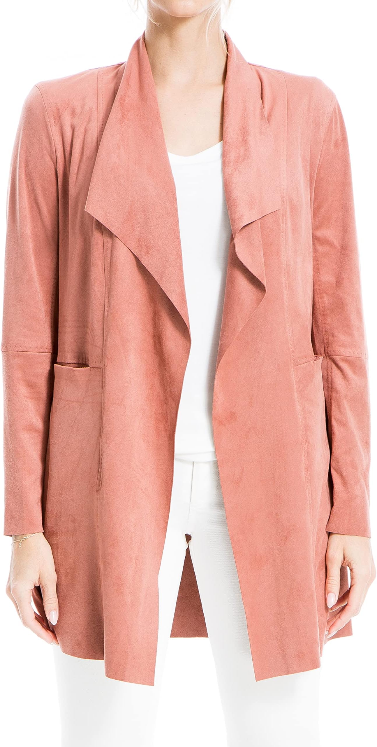 Max Studiowomens Faux Suede Long Jacket Jacket