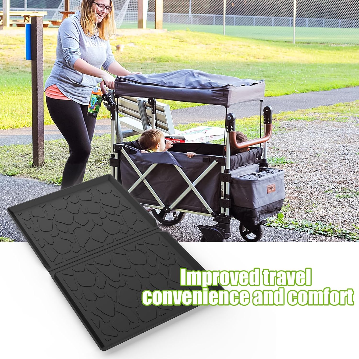 Vodolo Silicone Mat for Wonderfold Wagon W4,Luxe Accessories for Wonderfold Stroller to Protect Wagon from Sand, Dirt, and Water,Easy Clean