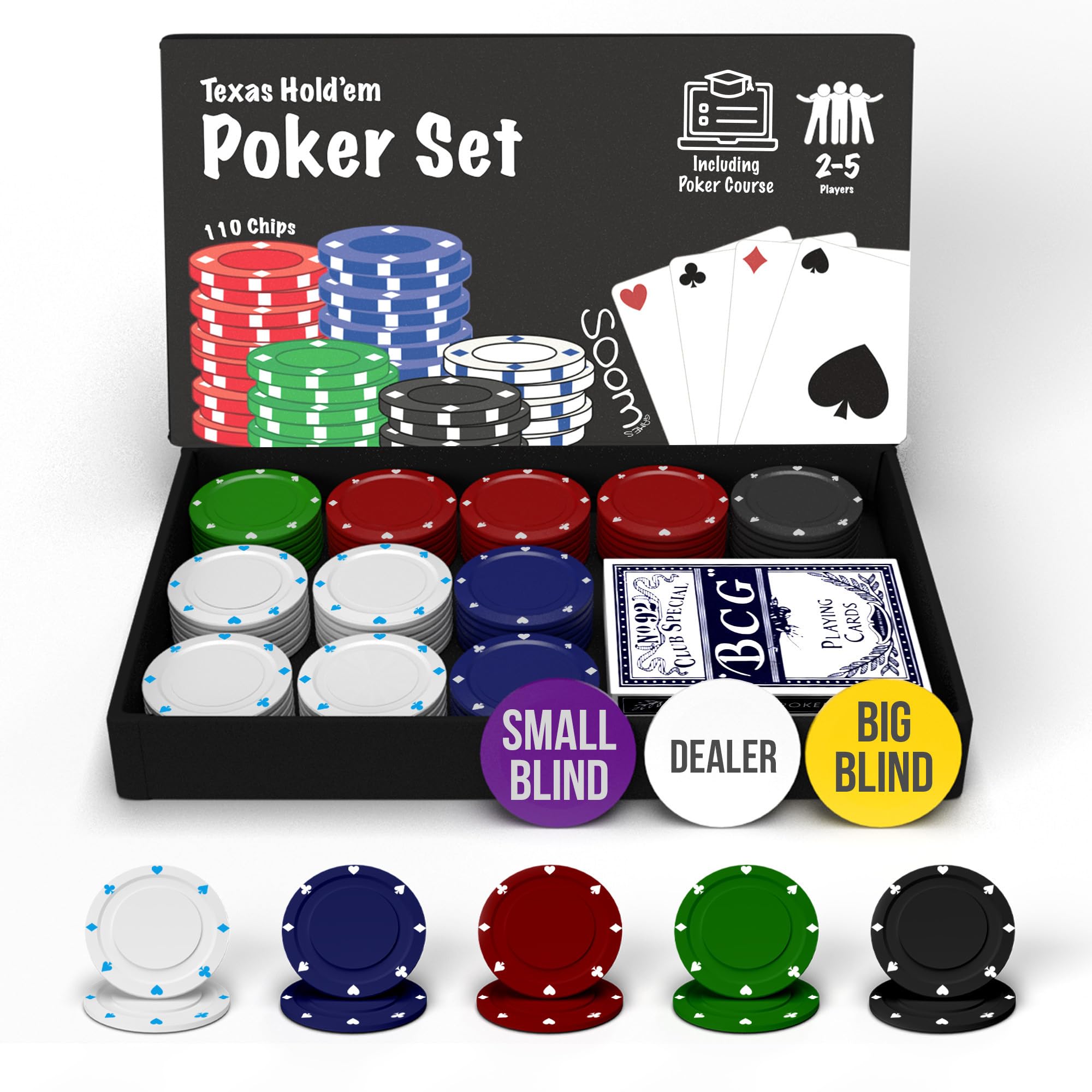 Jeu de Poker 110 Jetons pour 2-4 Joueurs