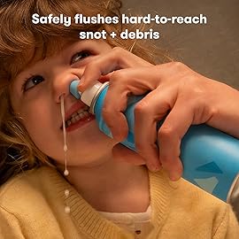 Frida Baby Saline Rinse for Toddler, Kids, Ages 2+, Saline Rinse for Sinus, Instant Congestion Relief & Allergy Relief, Flush Out Allergens, Mucus, Pollen, Dust, Safe for Daily Use