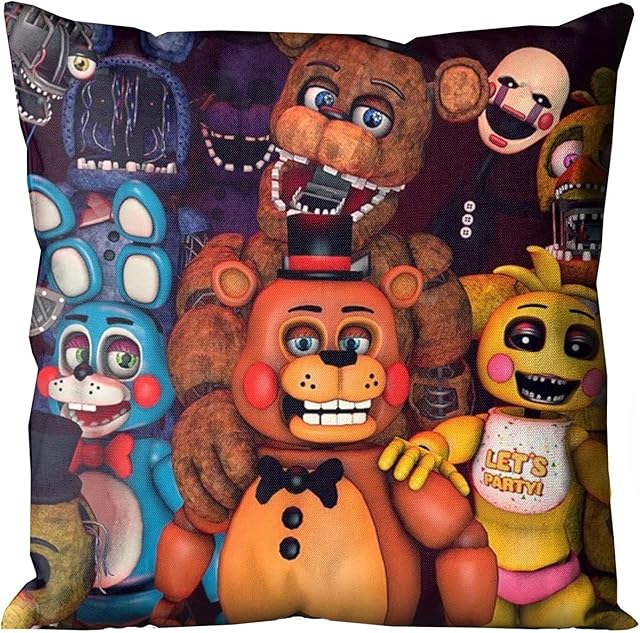 FNAF Cushion Covers FNAF's Bear Throw Pillow Covers Cushion Case for Room Bedroom Sofa for Christmas Thanksgiving birthday gift