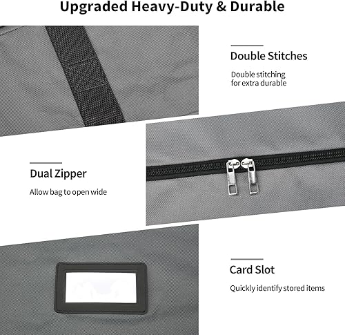 Miniatura 6 de Kesfitt Bolsa de almacenamiento para árbol de Navidad con correas ajustables, caja de almacenamiento para árbol de Navidad artificial desmontado de