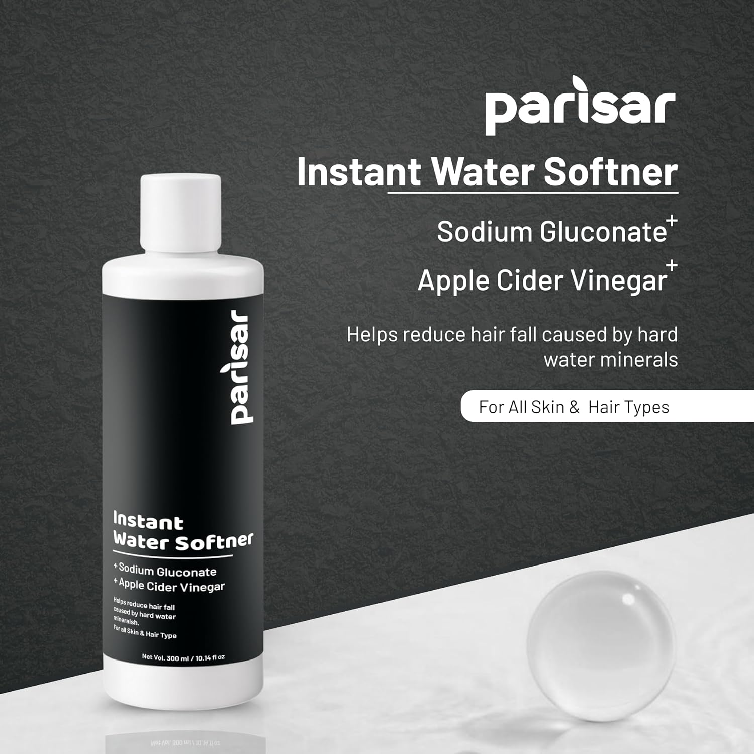 Parisar Instant Water Softener for Home & Bath | Hard Water Softener Liquid for Skin & Hair | Reduces Hair Fall & Skin Itching | No Harsh Chemicals, pH Balanced (1)