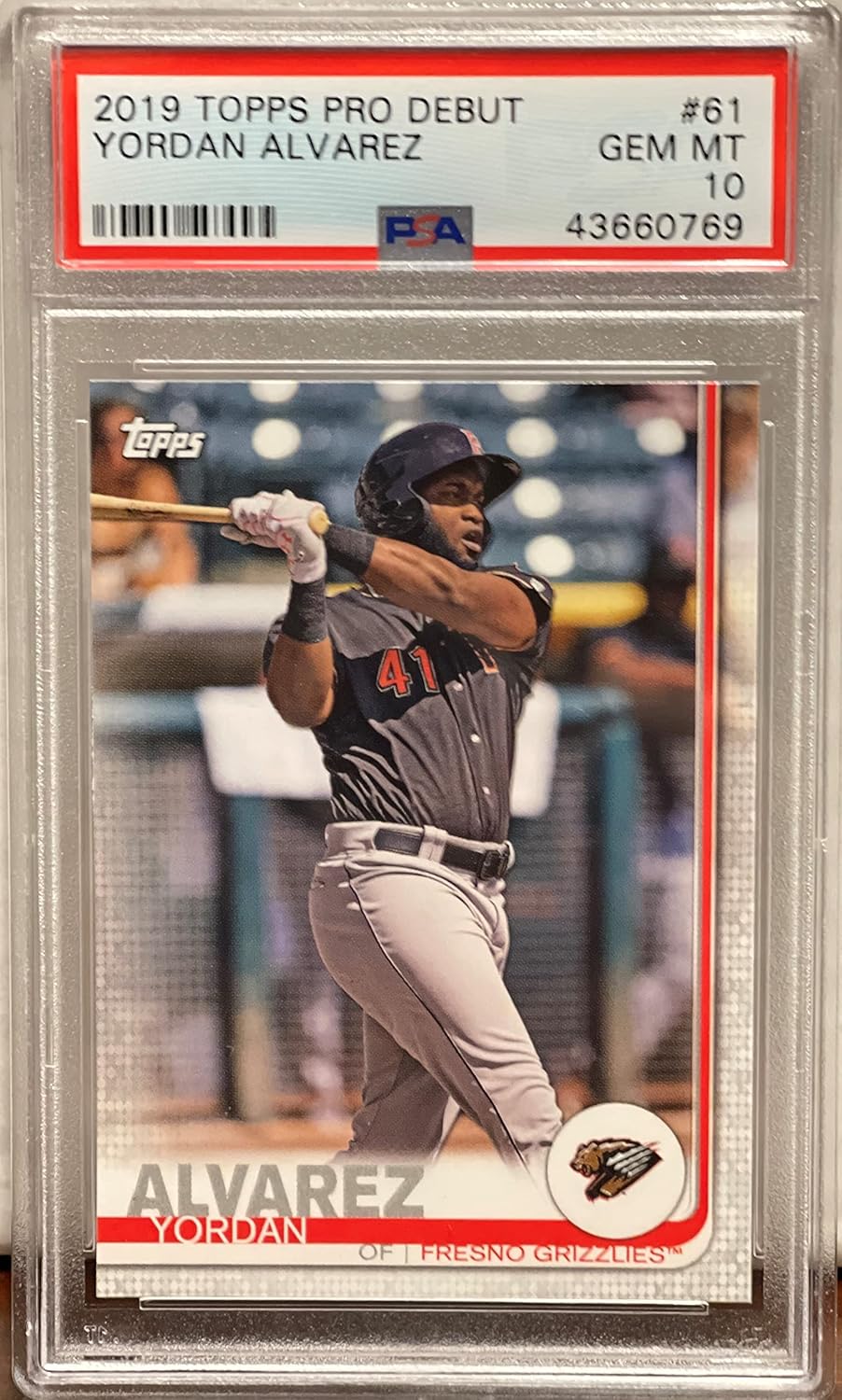 Yordan Alvarez Gem Mint 10 Graded Pro Debut Collectible Baseball Card - 2019 Topps Pro Debut Baseball Card #61 (Astros) Free Shipping