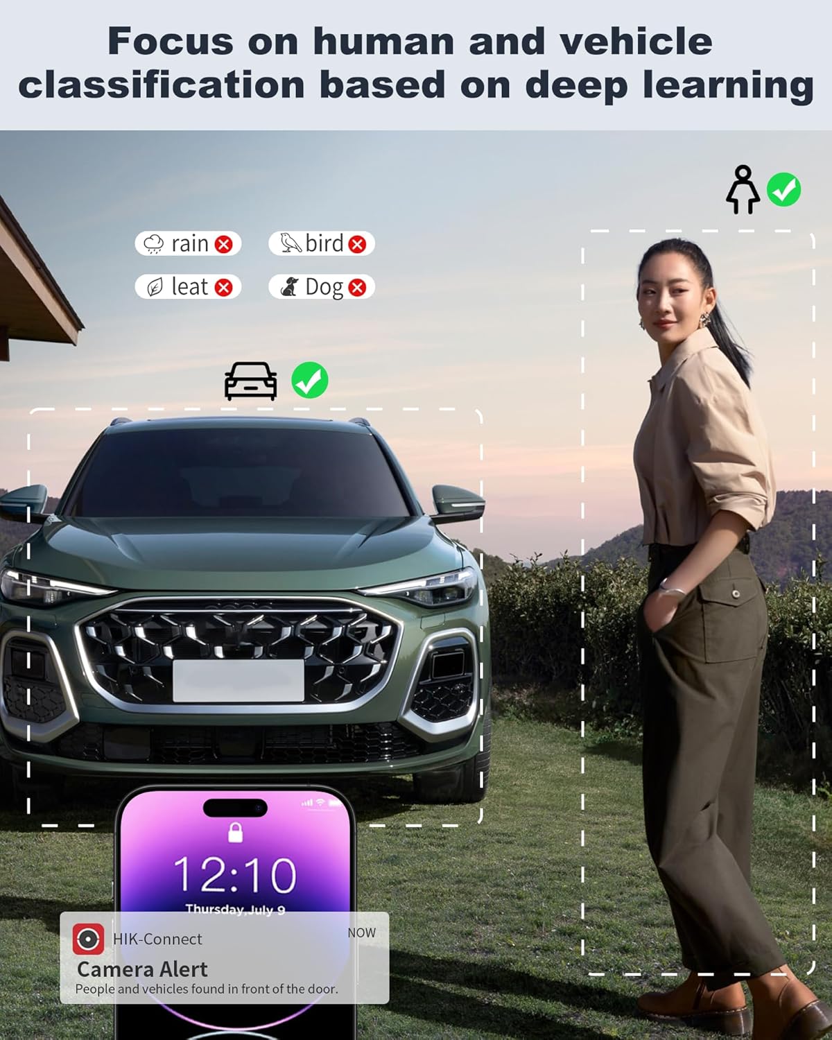 DS-2CD2387G2H-LIU 2.8mm, Hik Acusense 4K 8MP Color-Vu PoE IP Dome Security Camera Outdoor with 24/7 Full Color, Smart Hybrid Light, Human/Vehicle Detection, 130dB WDR, IP67,Work with iVMS-4200
