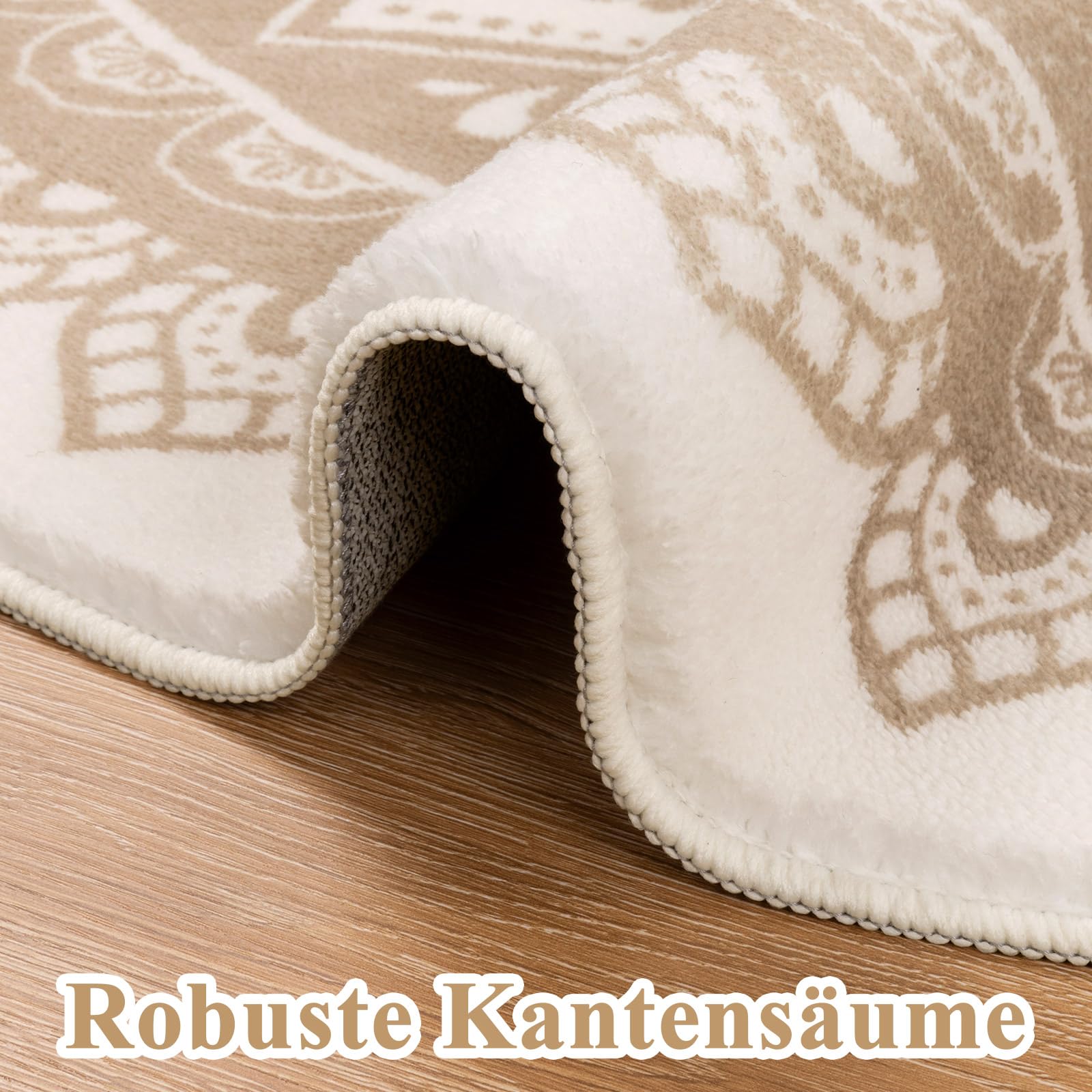 SHACOS Ronde tapijten, 120 cm, grijs, rond vloerkleed voor de