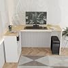 L Desk Computer Desk Cabinet Bookshelf Oak Left Direction
