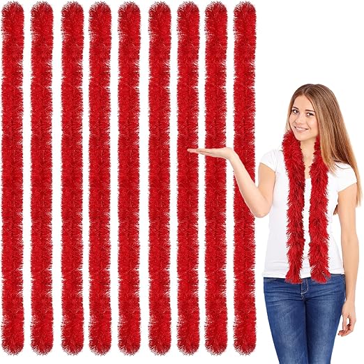 9pcs Feather Boas 5ft Artificial Fluffy Boas Bulk for DIY Crafts Wedding Party Christmas Costume Decor