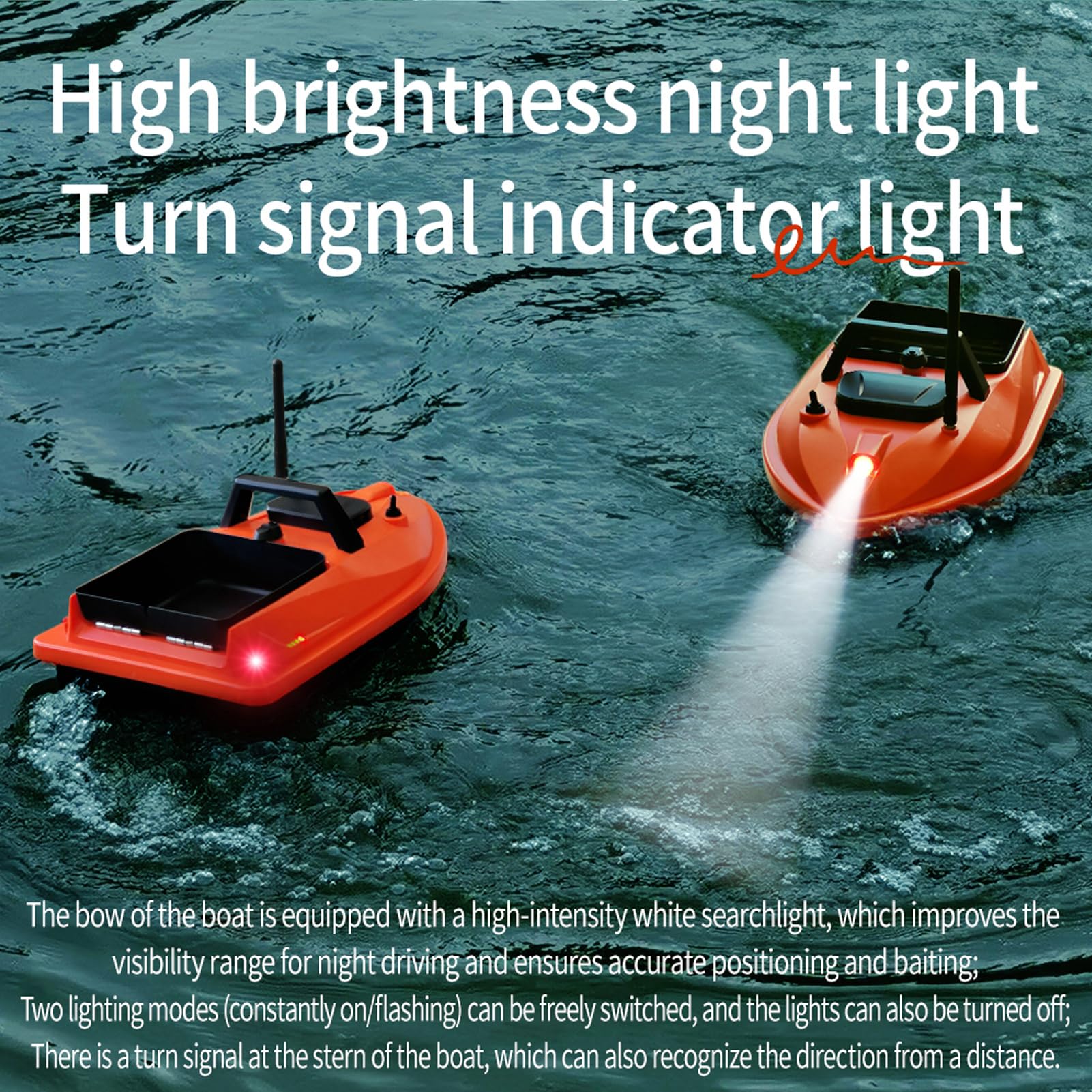 Barca per Esche GPS, Drone da Pesca Radiocomandato con Ritorno Automatico, Portata 500 M, Telecomando con Luci per il Lancio di Esche da Pesca. (18000 mAh)