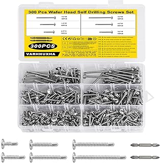 300 STK M4,2 Blechschrauben Selbstschneidende Schrauben für Metallschrauben, 410 Edelstahl Selbstbohrschrauben, Phillips L...