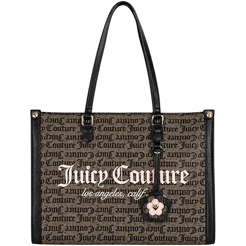 Juicy Couture Summer Garden Tote Bag Monogram Logo Shoulder Handbag Large Everyday Purse 14" x 10"