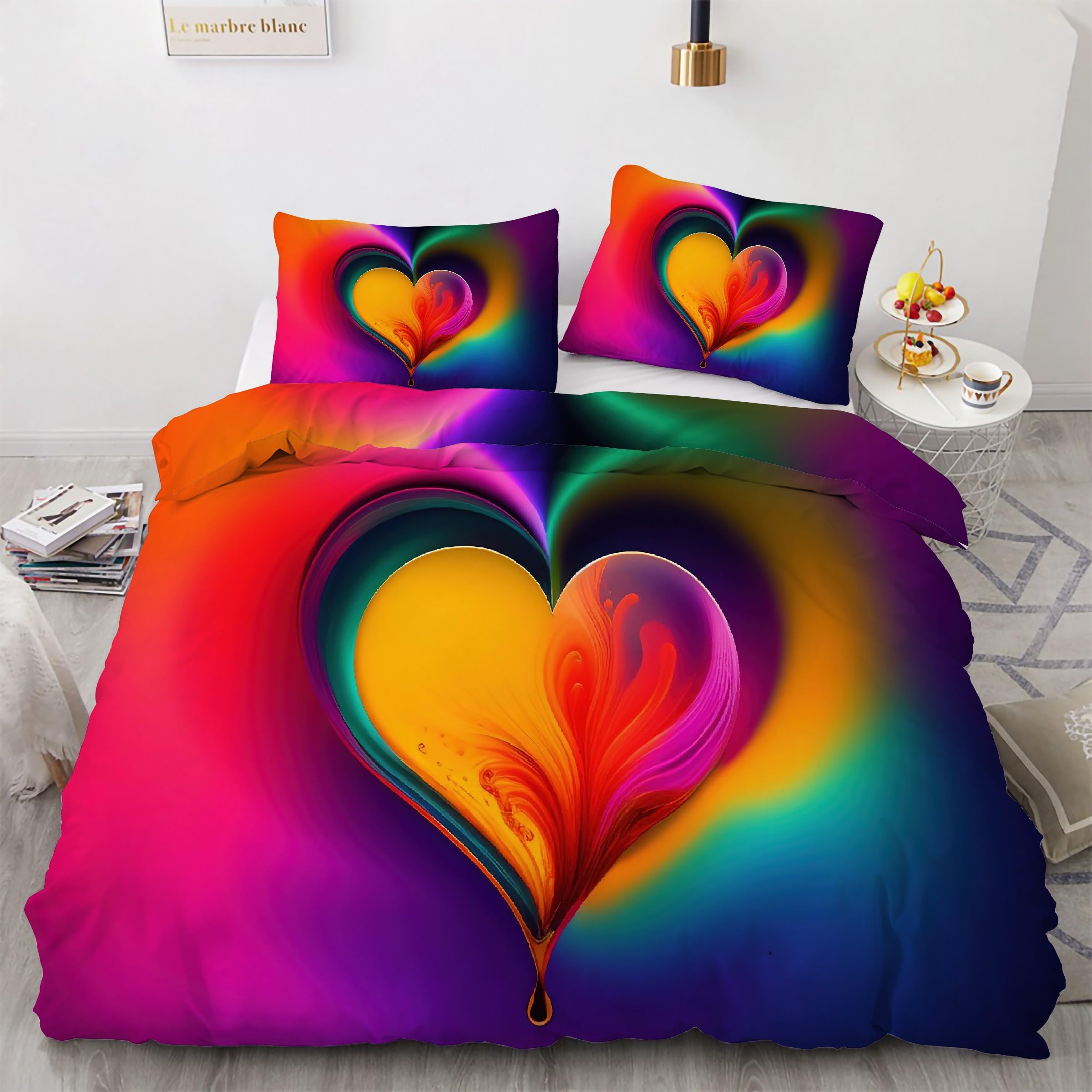 Housse de couette 160x200 couleur parure de lit amour parure de lit 3 pièces