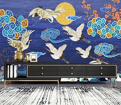 Amazon 壁画3d写真の壁紙 花鳥風月 鳥 壁紙寝室のリビングルームの背景の壁の装飾の壁画 0x140cm 壁紙