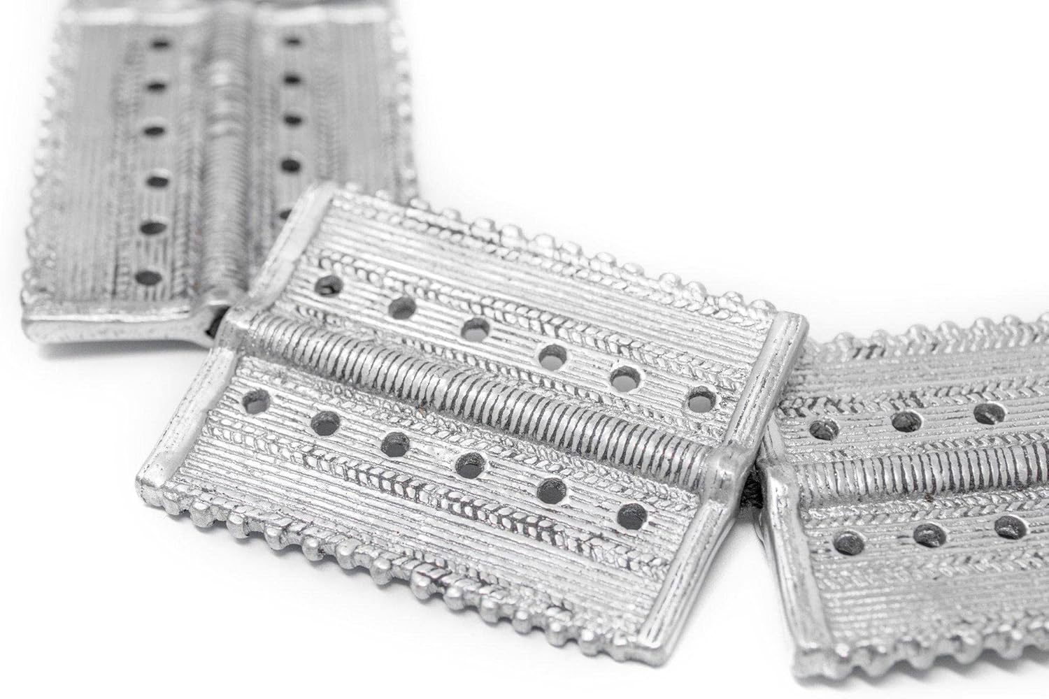 The Bead Chest Mursi-Style Aluminum Cube Beads (10mm): Tribal Metal Spacers